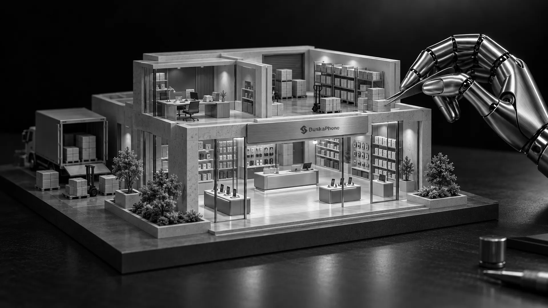 Maquete do projeto BuskaPhone montada pela All-in Virtual